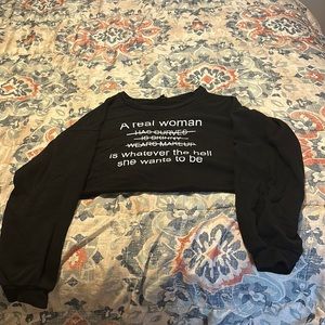 Fashion Nova Keepin’ It Real Cropped Sweatshirt